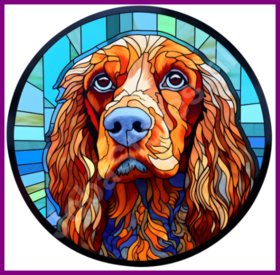 Diamond Painting Glas in Blei Hund - Cocker Spaniel 01