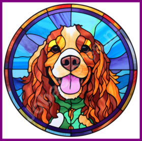 Diamond Painting Glas in Blei Hund - Cocker Spaniel 02