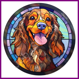 Diamond Painting Glas in Blei Hund - Cocker Spaniel 03