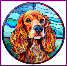 Diamond Painting Glas in Blei Hund - Cocker Spaniel 04