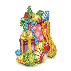 Diamond Painting Weihnachtsaufkleber großes Geschenk (24cm)