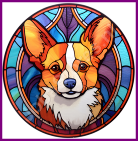 Diamond Painting Tiffany-Hund - Corgi 01