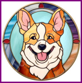 Diamond Painting Tiffany-Hund - Corgi 03