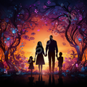 Diamond Painting Bunte Silhouetten 01