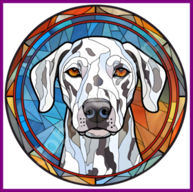 Diamond Painting Glas-in-Bleihund - Dalmatiner 02