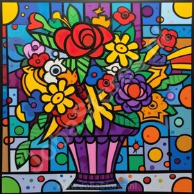 Diamond Painting Bunte Blumen 08