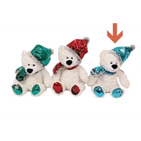 Weihnachtskuschel Weihnachtsbär Eisbär Glitzer Blau 30cm