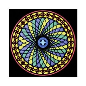 ColorVelvet Samt Malvorlage Mandala Nr. 4 mit Stiften (32x32cm)