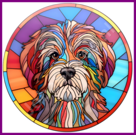 Diamond Painting Buntglas Hund - Havaneser 02
