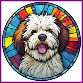Diamond Painting Buntglas Hund - Havaneser 03