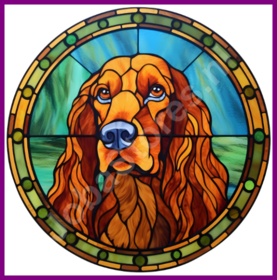 Diamond Painting Buntglas Hund - Irischer Setter 02