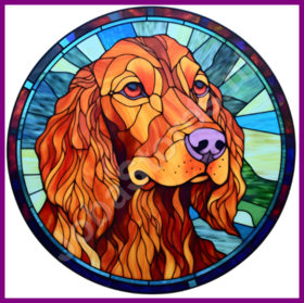 Diamond Painting Buntglas Hund - Irischer Setter 03