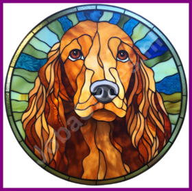 Diamond Painting Buntglas Hund - Irischer Setter 05
