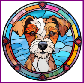 Diamond Painting Buntglas Hund - Jack Russell 03