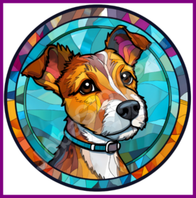 Diamond Painting Buntglas Hund - Jack Russell 04