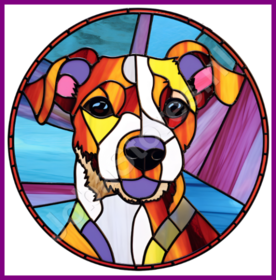 Diamond Painting Buntglas Hund - Jack Russell 05