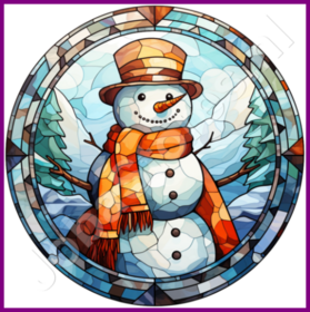 Diamond Painting Buntglas Weihnachts-Schneemann 05