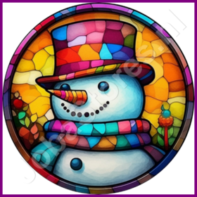 Diamond Painting Buntglas Weihnachts-Schneemann 09
