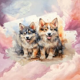 Diamond Painting Aquarell Hund - Alaska Malamute 02