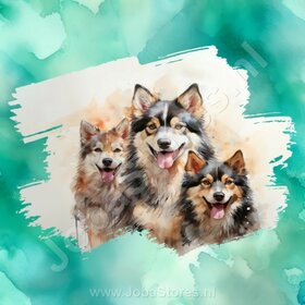 Diamond Painting Aquarell Hund - Alaska Malamute 03