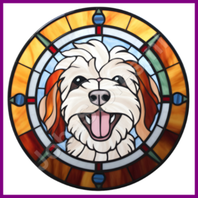 Diamond Painting Buntglas Hund - Malteser 02
