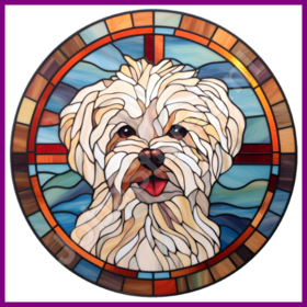 Diamond Painting Buntglas Hund - Malteser 04