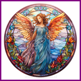 Diamond Painting Buntglas Weihnachtsengel 03