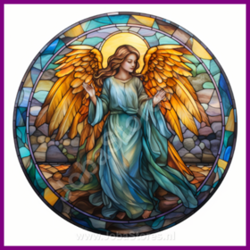 Diamond Painting Buntglas Weihnachtsengel 04