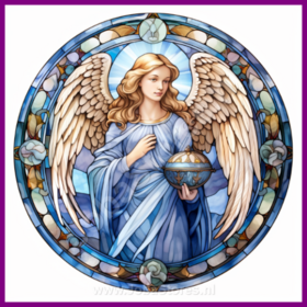 Diamond Painting Buntglas Weihnachtsengel 05