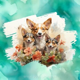 Diamond Painting Aquarell Hund - Basenji 01