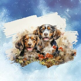 Diamond Painting Aquarell Hund - Basset Hound 01