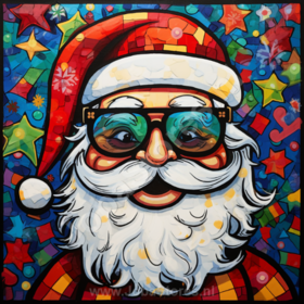 Diamond Painting Bunter Weihnachtsmann 04