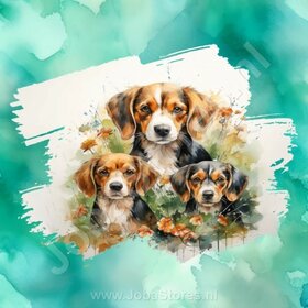 Diamond Painting Aquarell Hund - Beagle 01