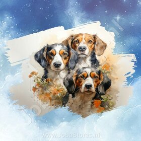 Diamond Painting Aquarell Hund - Beagle 03