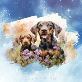 Diamond Painting Aquarell Hund - Bluthund 02