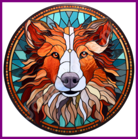 Diamond Painting Buntglas Hund - Collie 01