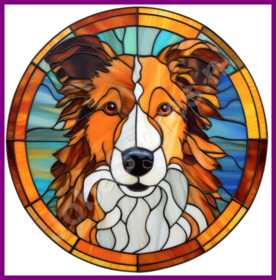 Diamond Painting Buntglas Hund - Collie 02