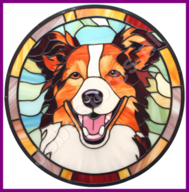 Diamond Painting Buntglas Hund - Collie 03