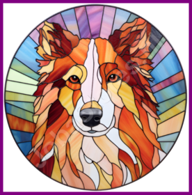 Diamond Painting Buntglas Hund - Collie 04