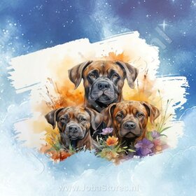 Diamond Painting Aquarell Hund - Bullmastiff 01