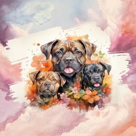 Diamond Painting Aquarell Hund - Bullmastiff 02