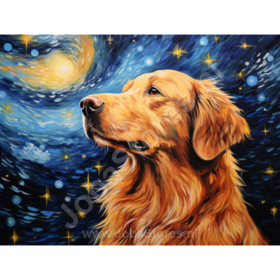Diamond Painting Sternennacht Hund 01