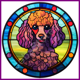 Diamond Painting Buntglas Hund - Pudel 01