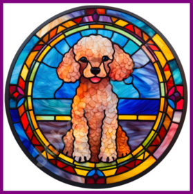 Diamond Painting Buntglas Hund - Pudel 03