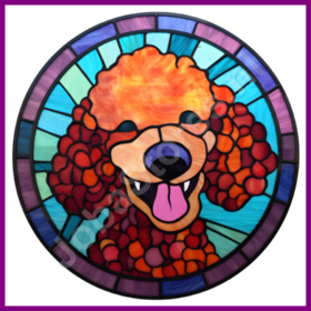 Diamond Painting Buntglas Hund - Pudel 04
