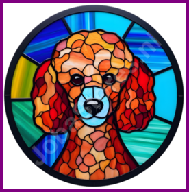 Diamond Painting Buntglas Hund - Pudel 05