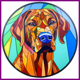 Diamond Painting Buntglas Hund - Rhodesian Ridgeback 02