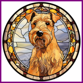 Diamond Painting Buntglas Hund - Airedaleterrier 01