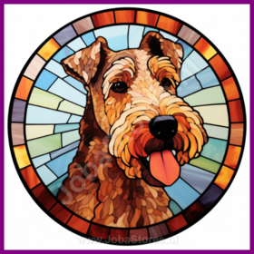 Diamond Painting Buntglas Hund - Airedaleterrier 02