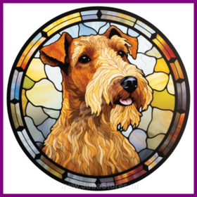 Diamond Painting Buntglas Hund - Airedaleterrier 03
